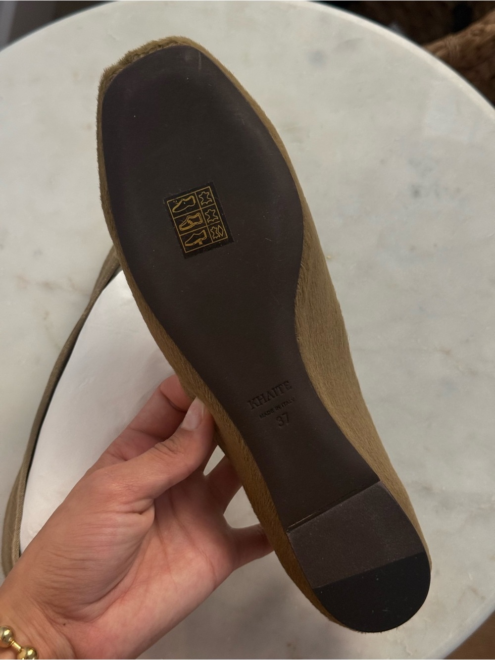 KHAITE Charlotte Ballerina Flats in Barley Haircalf (never worn) - Picture 8 of 9